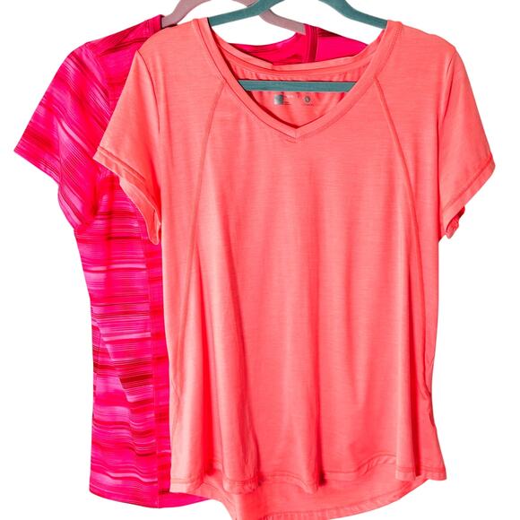 Xersion & Made For Life Women’s Workout Tops Bundle Size L Pink & Coral - Picture 2 of 11